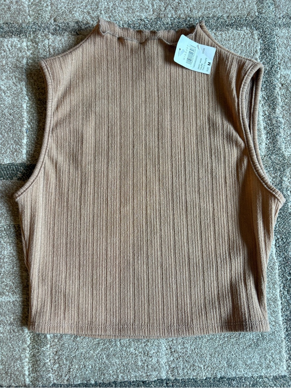 Windsor Knit Alone Mock Neck Top Brown Taupe Beige